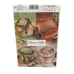 Vogue Craft 7251 Pin Beaded Boxes‎ ONE SIZE Victorian Decor Craft Pattern